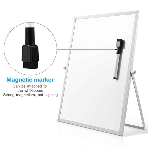 STOBOK 1Pc Dry Erase Board with Stand, Magnetic Dry Erase Board Magnetic Whiteboard Easel Desktop Tabletop Whiteboard for Home, Office, School, 11 x 14 Inch