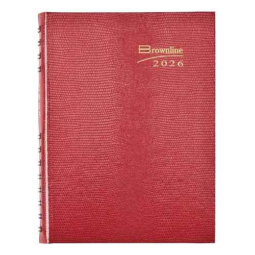 Brownline¢ç 2026 CoilPro¢â Daily/Monthly Planner, Untimed Journal, 12 Months, January to December, Twin-Wire Binding, 8.25" x 5.75", Bright Red (CB389C.RED-26)