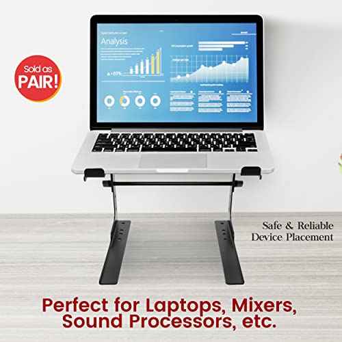 Pyle Universal Portable Laptop Desk Stand - 6.3 to 10.9 Inch Adjustable Standing Table Monitor Computer Desk Workstation Riser w/Level Height Alignment for DJ, PC, Gaming, Home or Office PLPTS25X2