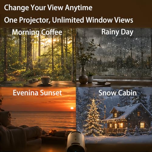 Black Window Projector with WiFi & Bluetooth for Holiday & Home Decor