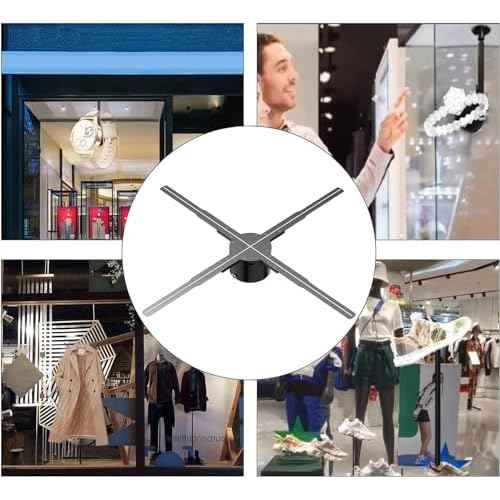 3D Hologram Fan, 26 Inch 2000 * 1536PX Hi-Resolution 768 HD LED Beads Holographic Fan, Holographic Video Advertising Projector Support APP+Bluetooth Audio+WiFi (65CM 16G)