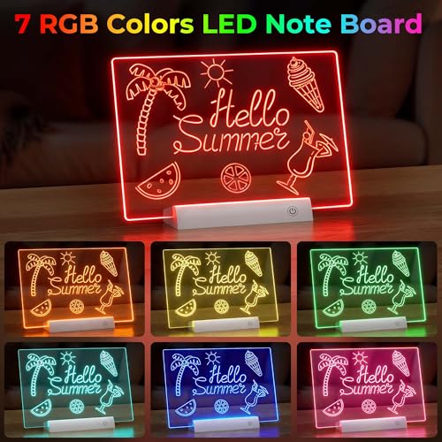 White Rechargeable LED Drawing Board with Remote Control & Accessories