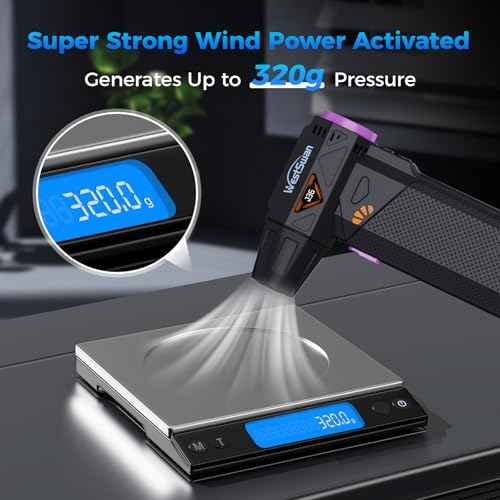 Compressed Air Duster, 210000RPM Mini Electric Air Duster Equipped with Continuously Variable Speed, 320g Wind Pressure Turbo Blower with Vacuuming Unit for Keyboard, PC, Car, Home(Black)