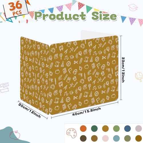 gisgfim 36 Pack Privacy Shields for Student in 12 Boho Colors Desk Dividers Durable Privacy Folders Testing Dividers Shield Study Boards Panel Partition for Classroom Teacher Back to School Supplies