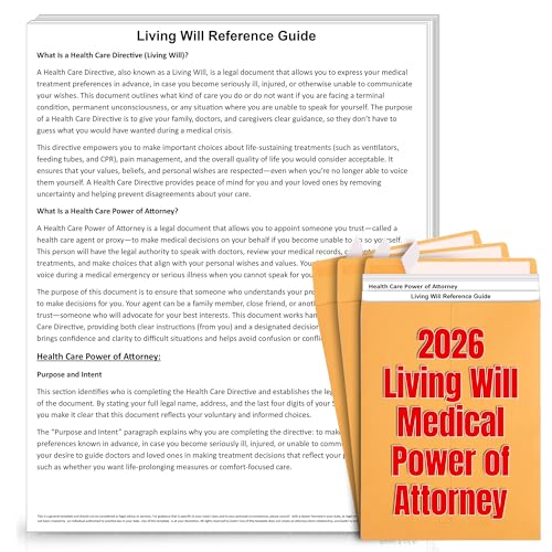Zastic Living Will & Medical Power of Attorney Kit – Complete Legal Package for Adults