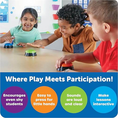Learning Resources Answer Buzzers Set of 4 Classroom Buttons - Interactive Educational Game