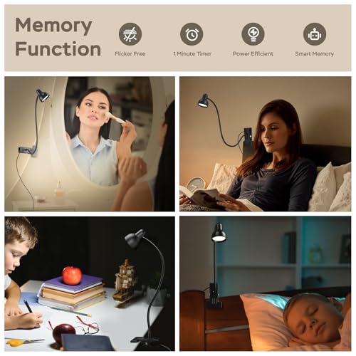 LiFMIRA Clip-On Reading Light Black - 3 Color Modes, 10 Dimmable Brightness