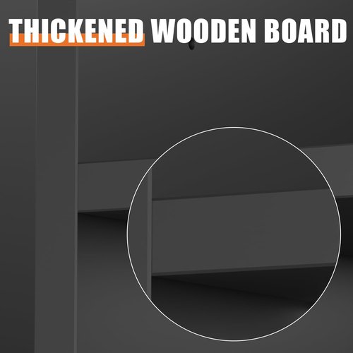 48" W * 20" D * 38" H - Black Wooden Cash Wrap Counter, Commercial Cash Wrap Counter with Adjustable Shelves