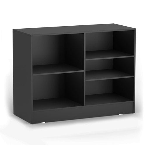 48" W * 20" D * 38" H - Black Wooden Cash Wrap Counter, Commercial Cash Wrap Counter with Adjustable Shelves