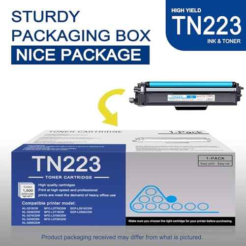 1 Pack TN223 Cyan Toner Cartridge High Yield Compatible TN223 Replacement for Brother MFC-L3770CDW L3710CW L3750CDW HL-3210CW 3270CDW 3290CDW DCP-L3510CDW L3550CDW Printer