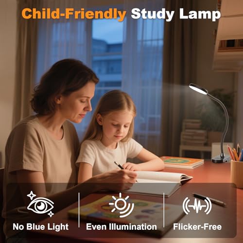 ZAPLIT Black 3.5'' Rechargeable Clip-On Reading Light - 61 LED Bed & Desk Lamp