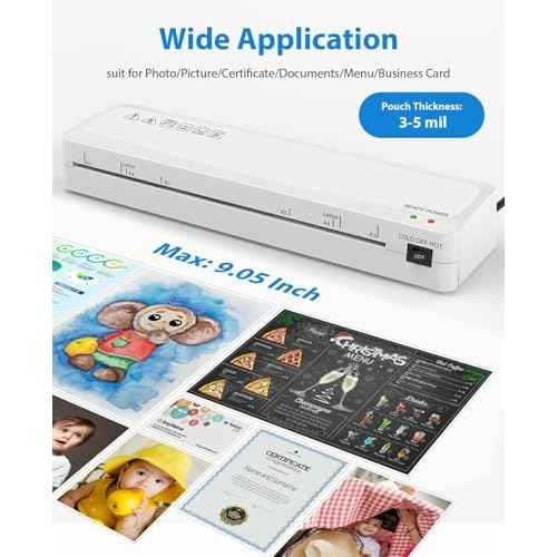 Laminator Machine, Sweleke A3 Laminating Machine with 5 Laminating Sheets, 11x 17 Thermal Lamination Machine for Home, 13 Inch Laminator Machine Hot and Cold for School Office Use
