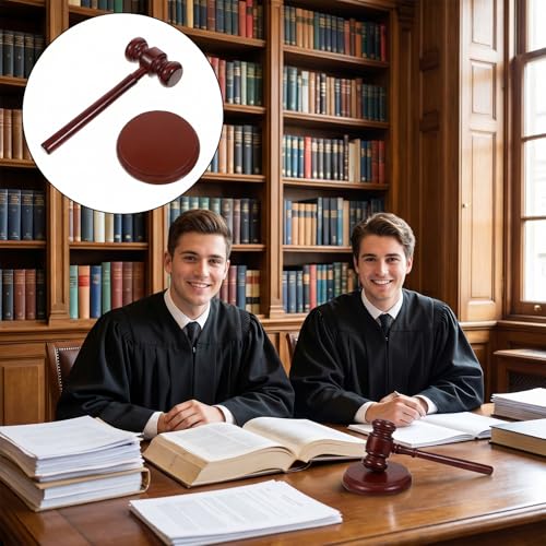 Handcrafted Walnut Gavel Set with Sound Block for Legal & Ceremonial Use