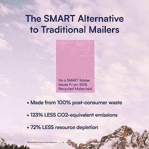 100 Count, 10x13 inch 100% Recycled Poly Mailers Eco Friendly Packaging Envelopes Supplies Mailing Bags 2.5 Mil Thick - SMART Mailer