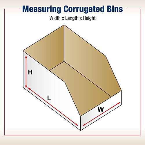 BOX USA BBINJ8128 Jumbo Open Top Bin Boxes, 8" x 12" x 8", Oyster White (Pack of 25)