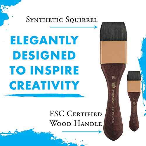Princeton Artist Brush, Neptune Series 4750, Synthetic Squirrel Watercolor Paint Brush, Mottler, Size 1.5 Inch