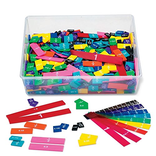 Hand2mind Double-Sided Decimal and Fraction Tiles Set of 15 - Math Manipulatives for Grades 3+