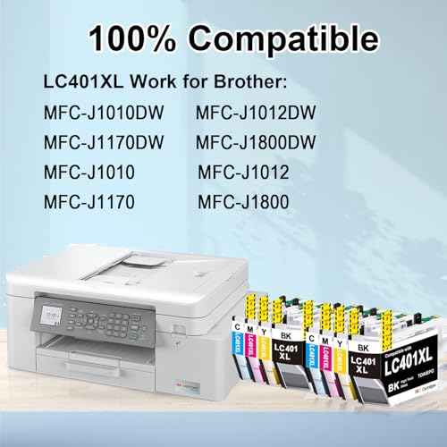 High Yield LC401XL Ink Cartridges Compatible for Brother LC401 Cartridges Work with Brother MFC-J1010DW MFC-J1012DW MFC-J1170DW MFC-J1800DW, 8 Pack