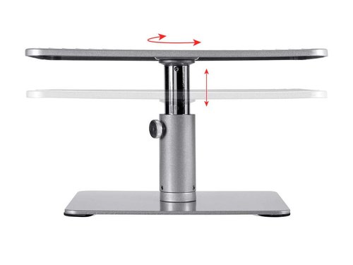 Monoprice Universal Monitor Riser Stand - Raises Monitors 4.6 to 6.5 Inches, Silver Finish - Workstream Collection