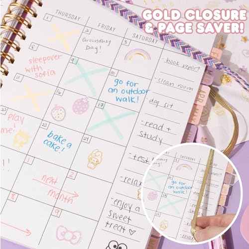 Horizon Group USA Hello Kitty and Friends Agenda, 70 Pages, Hardcover Planner, Kuromi Stickers, Sanrio Stuff, Cute School Supplies, Stationery and Accessories