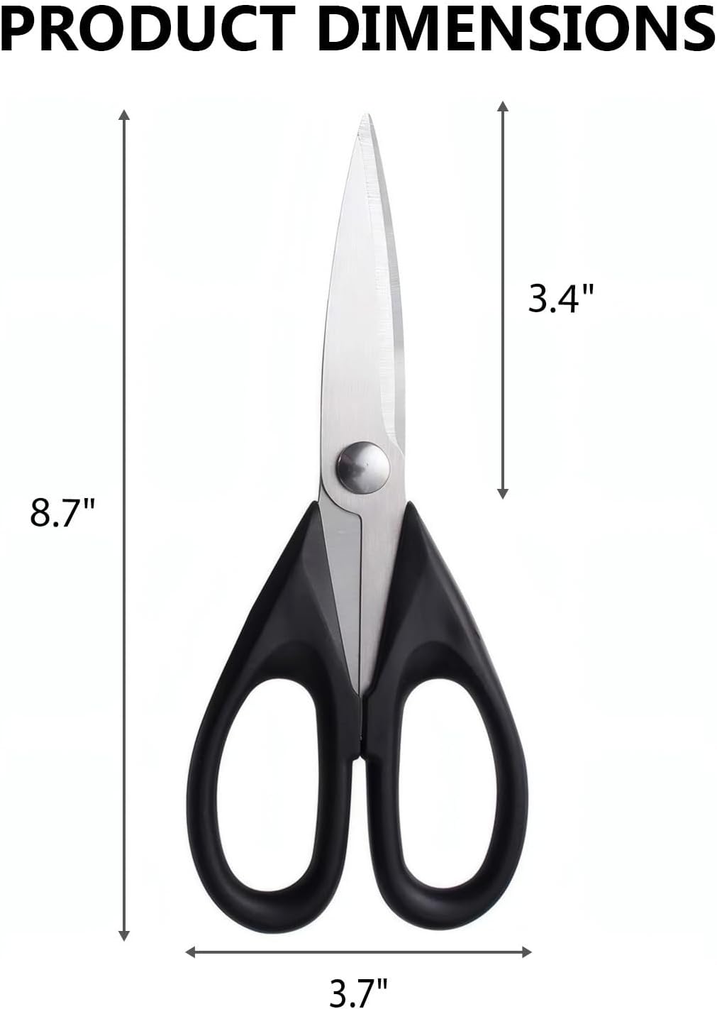 Skiennix Kitchen Shears - 8.7" Professional Heavy-Duty Scissors | Rust-Resistant Stainless Steel, Ergonomic Grip