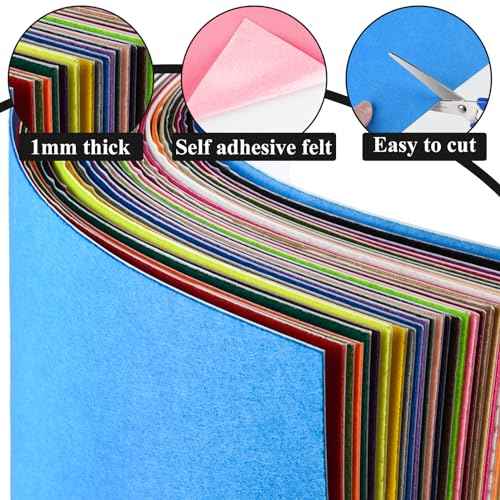 10PCS White Self Adhesive Felt Fabric Sheets Sticky Felt Sheets for Craft Supplies Art Home Making£¨8.3" x 11.8"/20 x 30cm£©