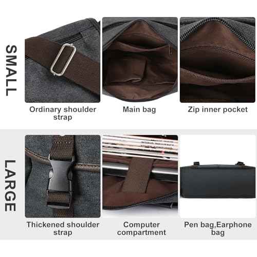Messenger Bag Men,Waterproof Crossbody Bag,Satchel Shoulder Bag