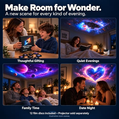 YunLone Galaxy Projector Disc Set with 12 HD Film Slides for Pro Models