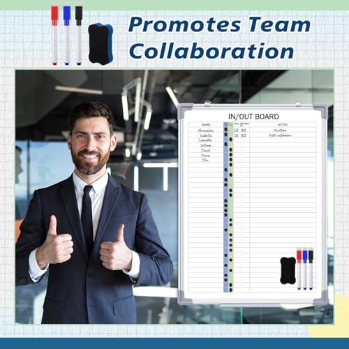 Lincia 24x18 Inch Magnetic Dry-Erase Whiteboard with Markers & Magnets - In & Out Board, Regular Style