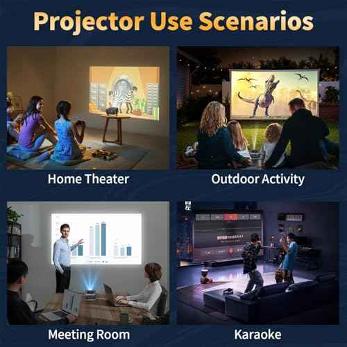Mini Projector, Portable Projector Upgraded Full HD 1080P Resolution, Smart Movie Projector with WiFi,180¡Æ Rotatable Stand, Compatible with iOS/Android/Windows/USB/HDMI
