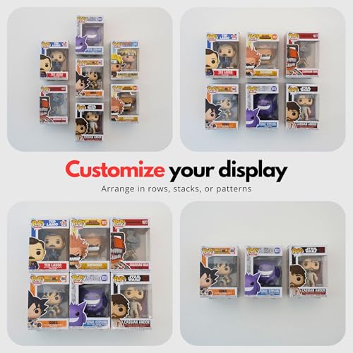 Modern JP Clear Adhesive Display Shelf for Funko Pop Boxes – 16-Pack