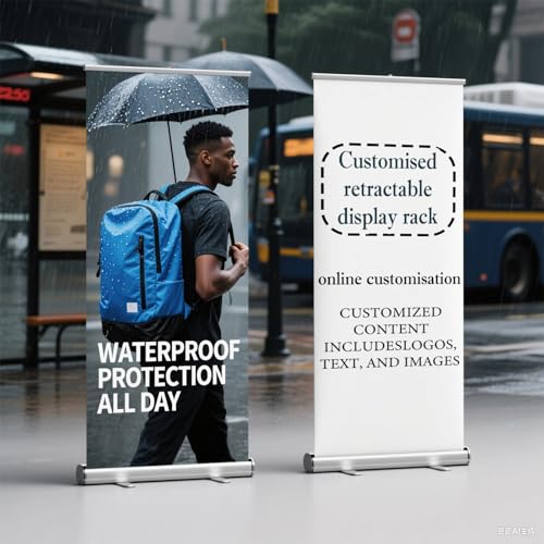 Personalized Retractable Banner Stand - Portable Trade Show Display with Adjustable Height
