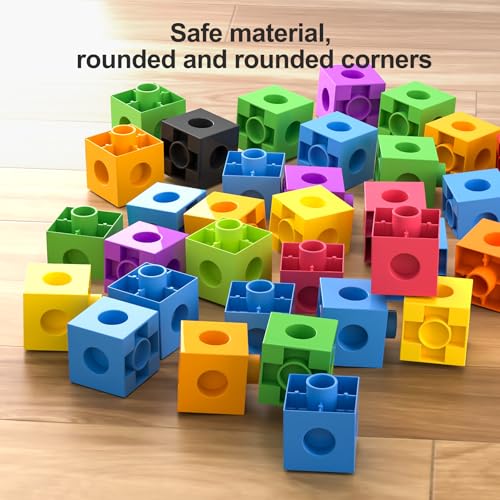 TommyHome 301PCS Math Linking Cubes Set with Storage Box – Preschool Educational Building Blocks for Kids, Counting, Pattern & Math Skills