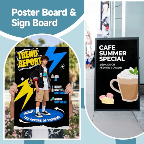 Hixdo Black Corrugated Plastic Board 24x36 Inch - 4 Pack Reusable Sign Sheets