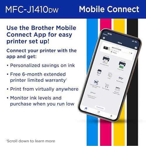 Brother Work Smart 1410 Wireless Color Inkjet All-in-One Printer with 2.7¡± Color Touchscreen and Automatic Duplex Printing | Includes Refresh Subscription Trial(1) (MFC-J1410DW)