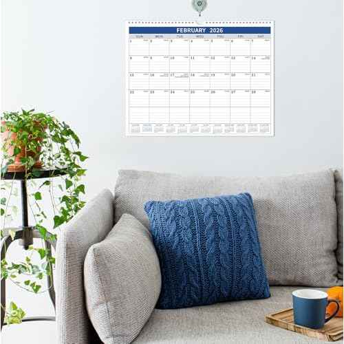 2026 Calendar - 2026 Wall Calendar from Jan. 2026 - Dec.2026, Wall Calendar 14.8'' x 11.5'', Calendar 2026 Wall with Julian Date, Thick Paper, Large Block