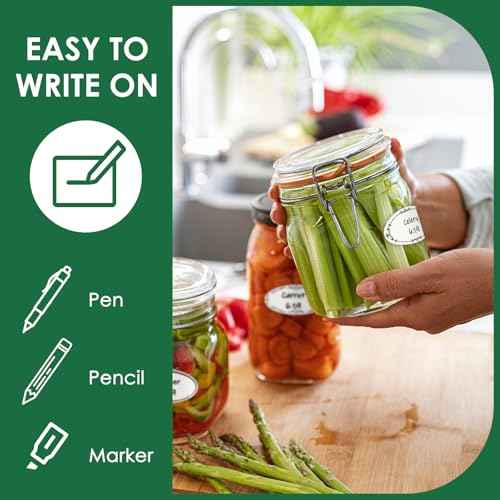 DGBDPACK 200 Dissolvable Canning Labels for Mason Jars, 1 x 2¨û inch Food Labels, Tiny Canning Jar Stickers Removable with Water