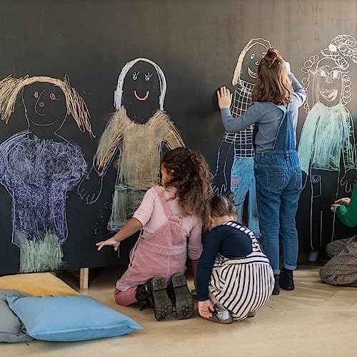 Extra Large Chalkboard Paper Roll Peel and Stick Chalk Board Wallpaper(+5 Chalks) Chalk Paint Contact Paper Blackboard