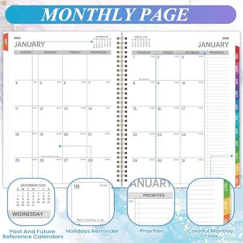 2026 Appointment Book - Daily Planner 2026 from Jan. 2026 - Dec. 2026, 30-Minute Interval, Hourly Planner 2026 with Colorful Tabs and Inner Pocket, 8.5" x 11"