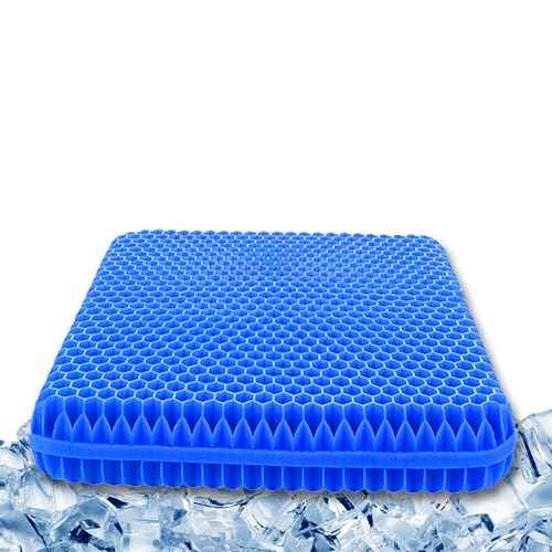 Cooling Gel Seat Cushion for Long Sitting ? Breathable Honey Comb Design Absorbs Pressure Points, Durable Gel Cushion for Office Chair, Car, Wheelchair, Home, & Travel ? Pain Relief & Posture Support