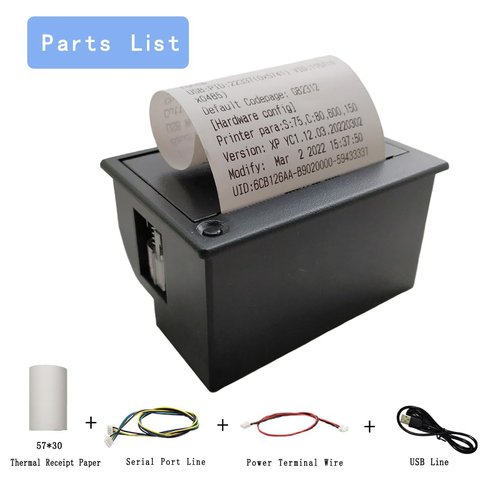 Maikrt Micro Thermal Printer 5~9V Embedded Thermal Receipt Printer Serial Port Microcontroller Secondary Development MCU Printing Module TTL/RS232