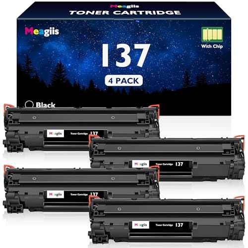Compatible 137 Toner Cartridge Replacement for Canon 137 Black Toner Cartridge CRG137 for ImageCLASS D570 MF236n MF232w MF227dw MF242dw MF244dw MF247dw MF212w MF217w MF216n Printer (4 Pack)