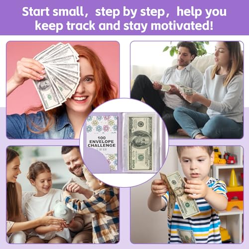 Blue & Purple 2-Pack 100 Envelopes Money Saving Challenge Binder - Budget Organizer