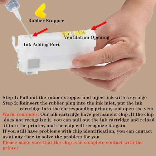 Empty Sublimation Refillable Ink Cartridges Replacement with Permanent Chip for T079 (T079120 T079220 T079320 T079420 T079520 T079620) to use with Artisan 1430 and Stylus Photo 1400 Printer