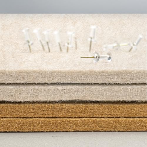 Oatmeal Felt Bulletin Board 17.7 x 23.6 inches - Modern Pin Board for Home & Office