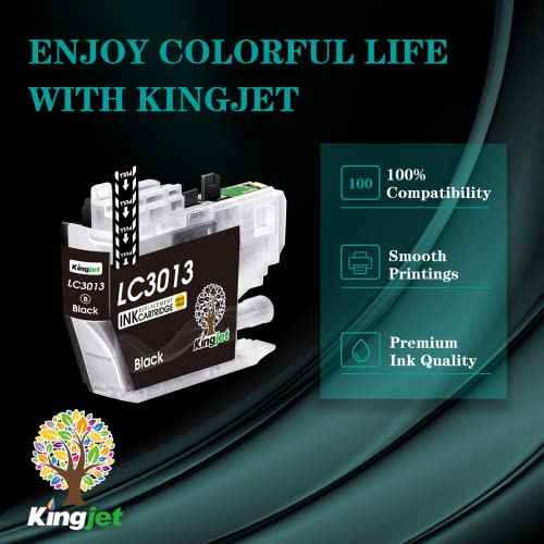 Kingjet LC3013 Ink Cartridges Compatible for LC3013 LC3011 Ink Cartridges BK/C/M/Y Replacement for Brother LC3013 LC3011 Use with Brother MFC-J497DW MFC-J491DW MFC-J690DW MFC-J895DW Printers,8 Pack