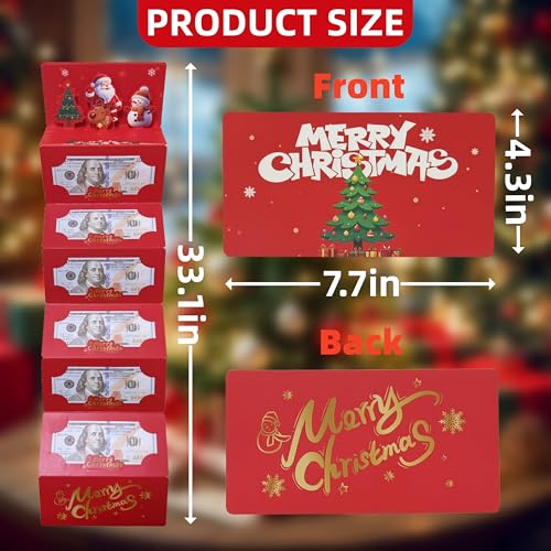Christmas Money Gift Cards Envelope for Cash Gifts, Christmas Party Gifts Money Holder for Men Women Girl Boy (Red)