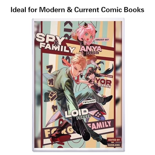 10ct Current Comic Book Toploaders - Modern Comic Book Top loaders, Crystal Clear Regular Comic Book Topload, Premium PVC Comic Book Holder, Crystal Clear Protection for Display, Storage, Collection