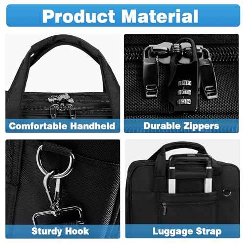 GMAK Laptop Bag for Women Men, Expandable Laptop Briefcase with 17.3 Inch Computer Compartment Shoulder Messenger Bag Computer Bags for Work/Business/Travel Carry On Overnight Case, Black