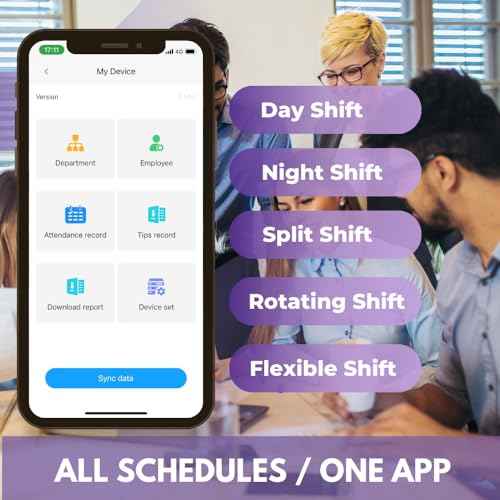 Time Clock for Small Business with App Control, Face/Fingerprint/Card/PIN, Local Data Storage,Time Card Machine No Monthly Fee,iOS/Android Compatible